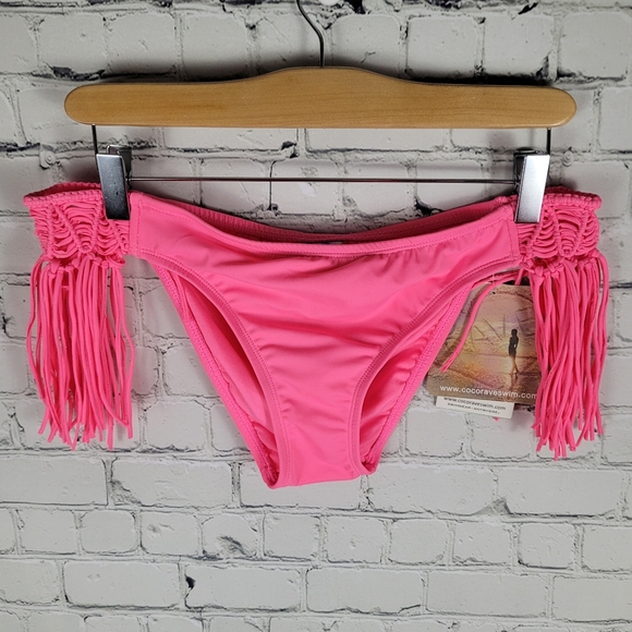 COCO RAVE | Sierra crochet fringe bikini swim bathing suit bottoms - Picture 1 of 10